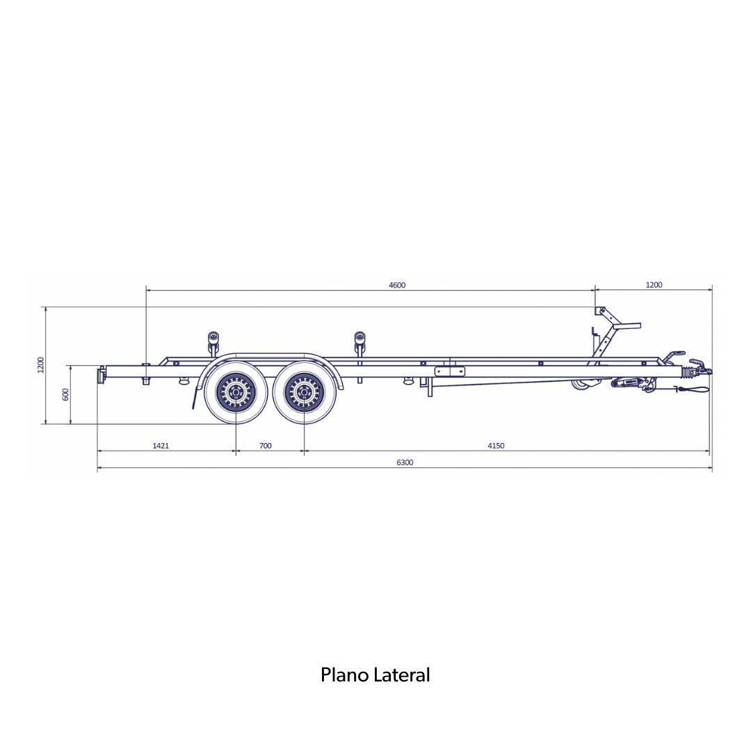 REMOLQUE NÁUTICO D 6,3 m - 2.225 Kg
