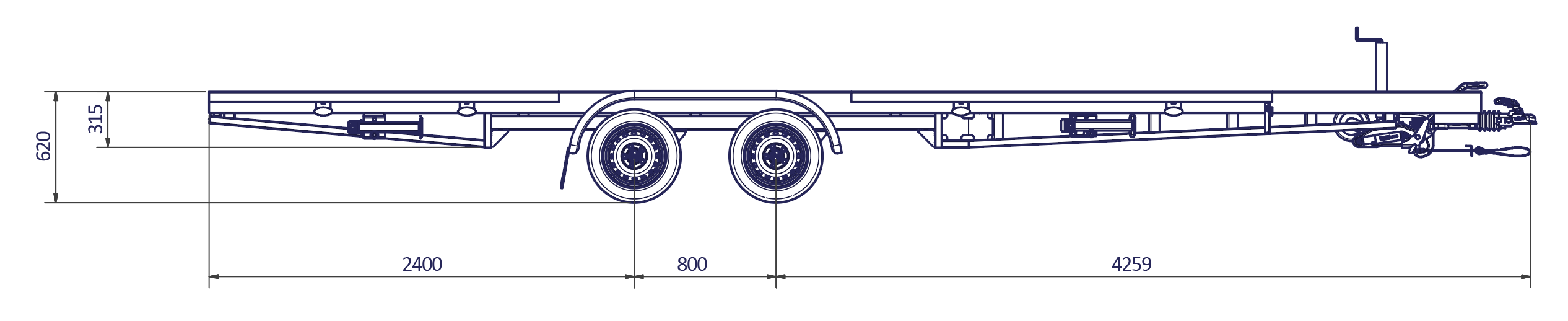 REMOLQUE TINY HOUSE PLATAFORMA Q 6 m x 2,44 m - 2.930 Kg