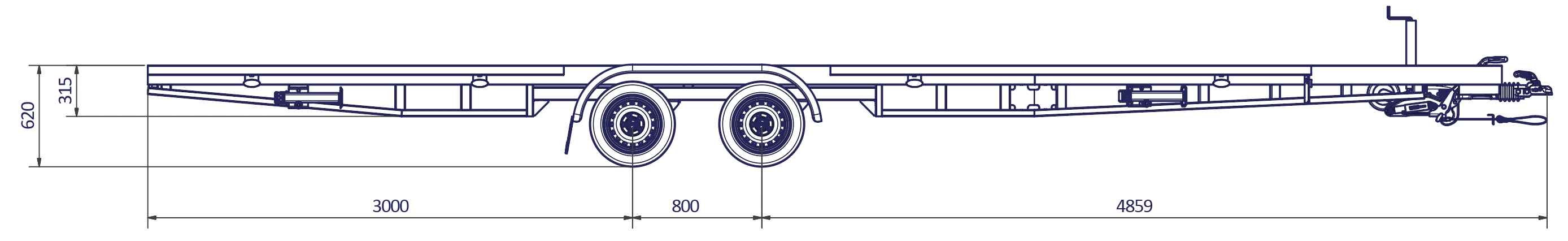REMOLQUE TINY HOUSE PLATAFORMA Y 7,2 m x 2,44 m - 2.740 Kg